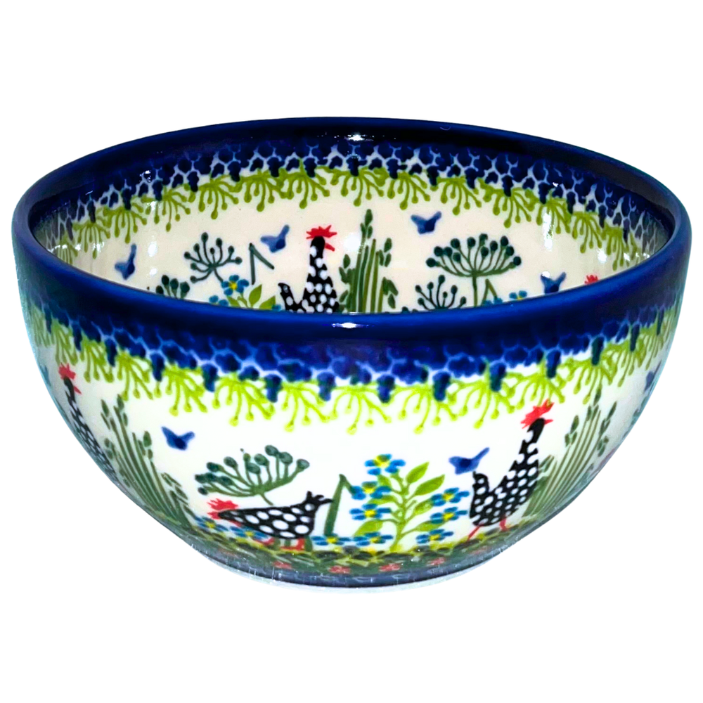 kalich polish pottery 6 inch bowl polka chicken 950 - Polish